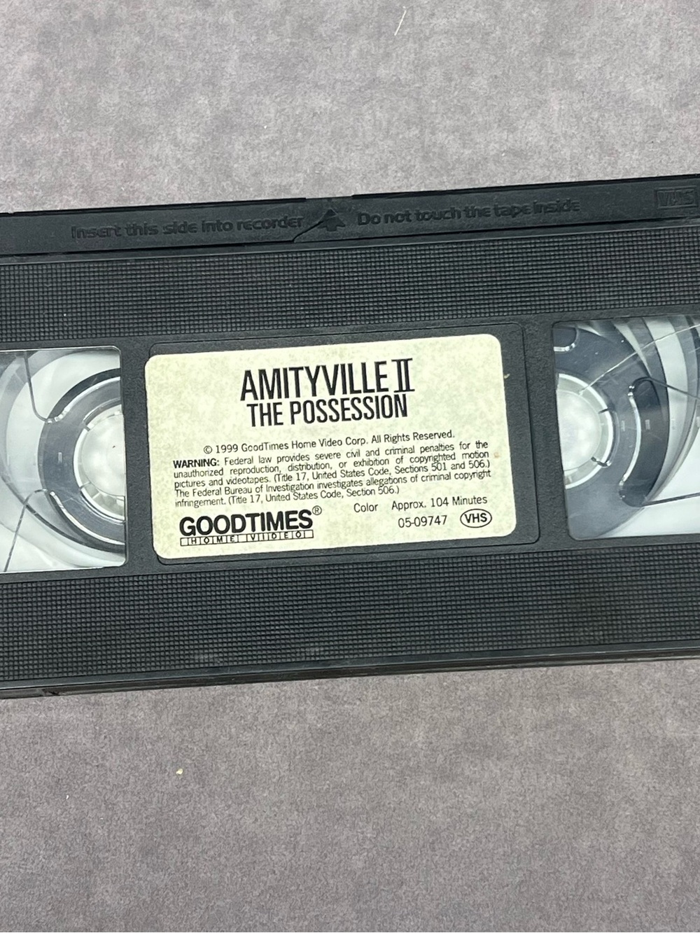 Vintage Amityville II: The Possession Portable VHS Tape - Black